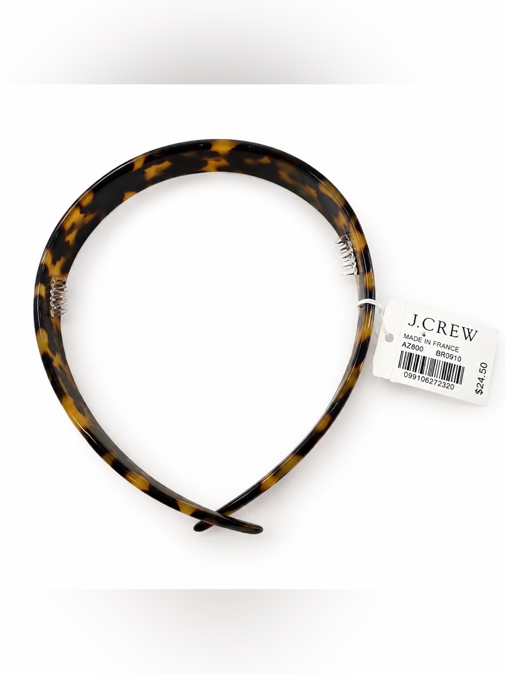 J.Crew Tortoise Acetate Headband Hand Made in France AZ800 NWT